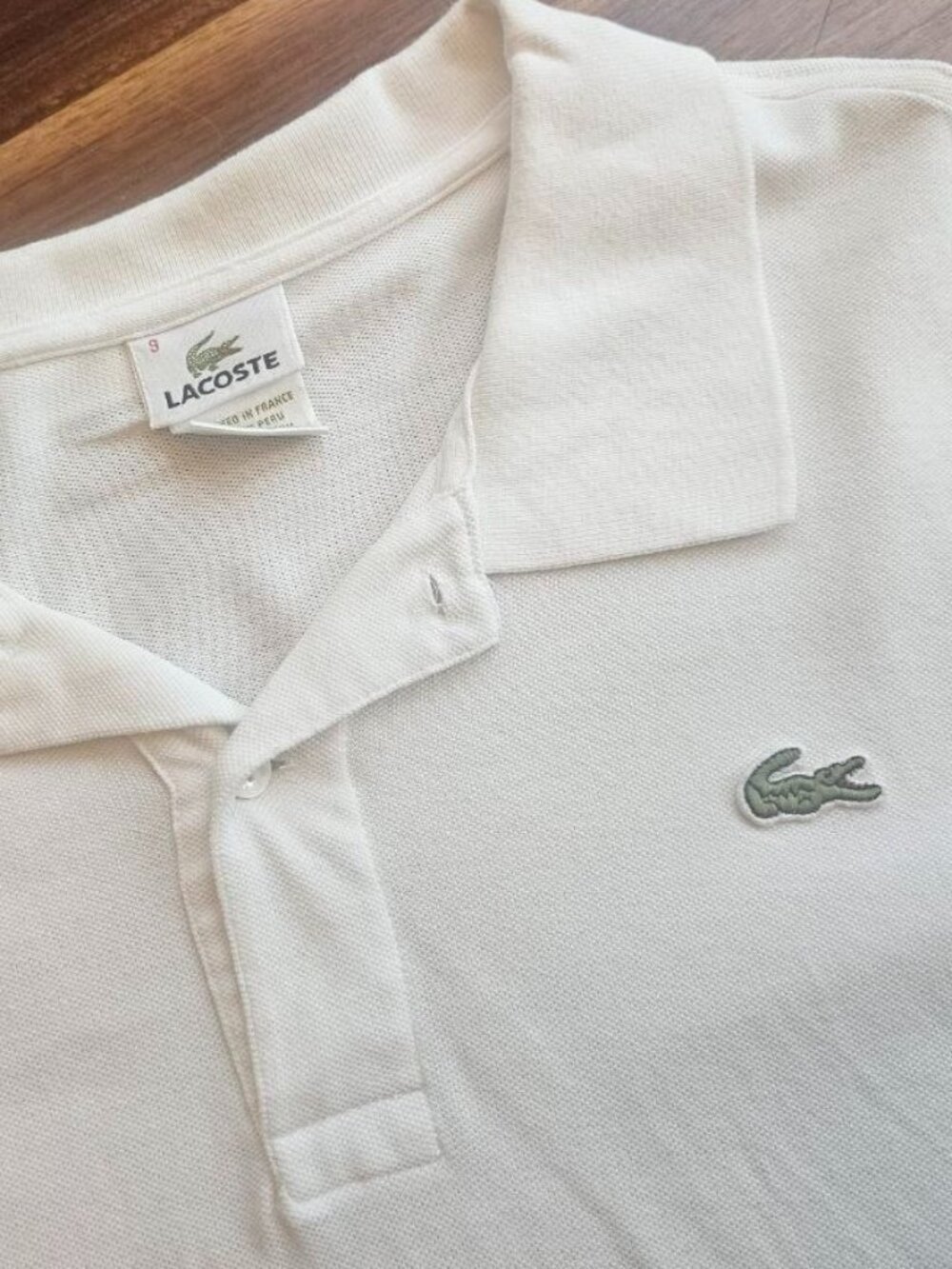 Lacoste Polo Shirt White Men's Size 9 = 4XL